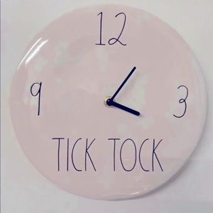 Rae Dunn TICK TOCK Ceramic Wall Clock NWOT